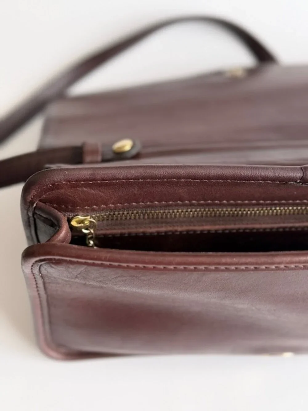 Vintage Coach 9091 Tribeca Convertible Clutch USA Mahogany Shoulder Crossbody 19